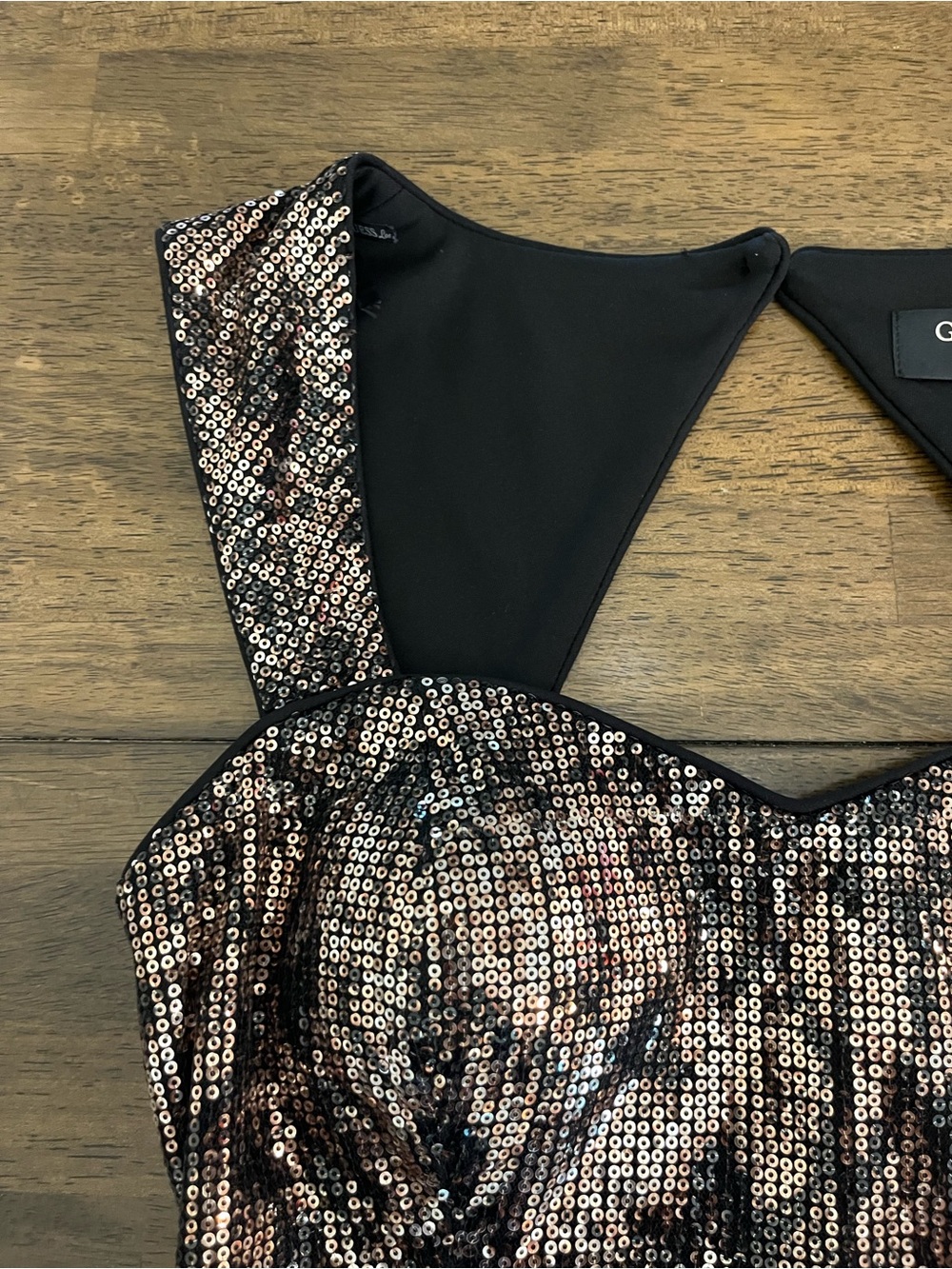 GUESS Sequin Bodice A-Line Dress Sweetheart Neckline Prom Homecoming Dance Sz 4 - Picture 4 of 7